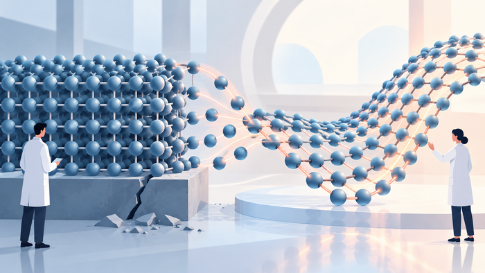 [코리안투데이] Schéma illustrant la mise en œuvre de la polarité par gradient atomique sélectif et image obtenue par microscopie électronique à résolution a