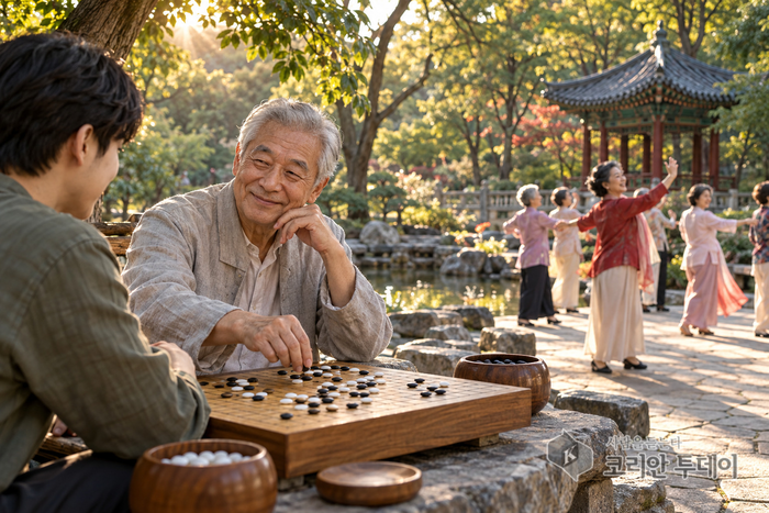 [银色桥梁] 第5卷 · 第30章 · 我在塔谷公园的围棋盘边想起了中国的广场舞：老人为何总在为明天做准备