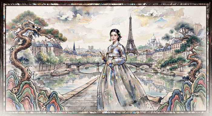Họa sĩ Kim Jei tham gia triển lãm tại Carrousel du Louvre ở Paris