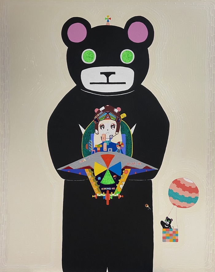 [코리안투데이] 엘코링, 코링과 거대 뚱웅 162.2 x 130.3 cm, Acrylic on canvas, 2024 © 김현수 기자