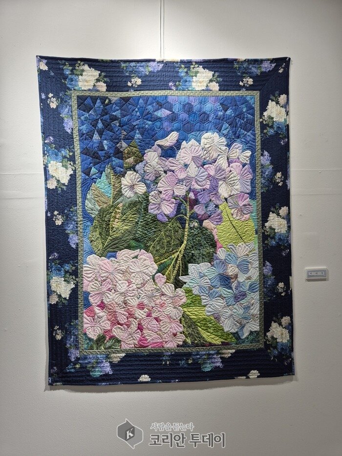 [코리안투데이] 수국을 표현한 퀼트 작품 © 임승탁 기자